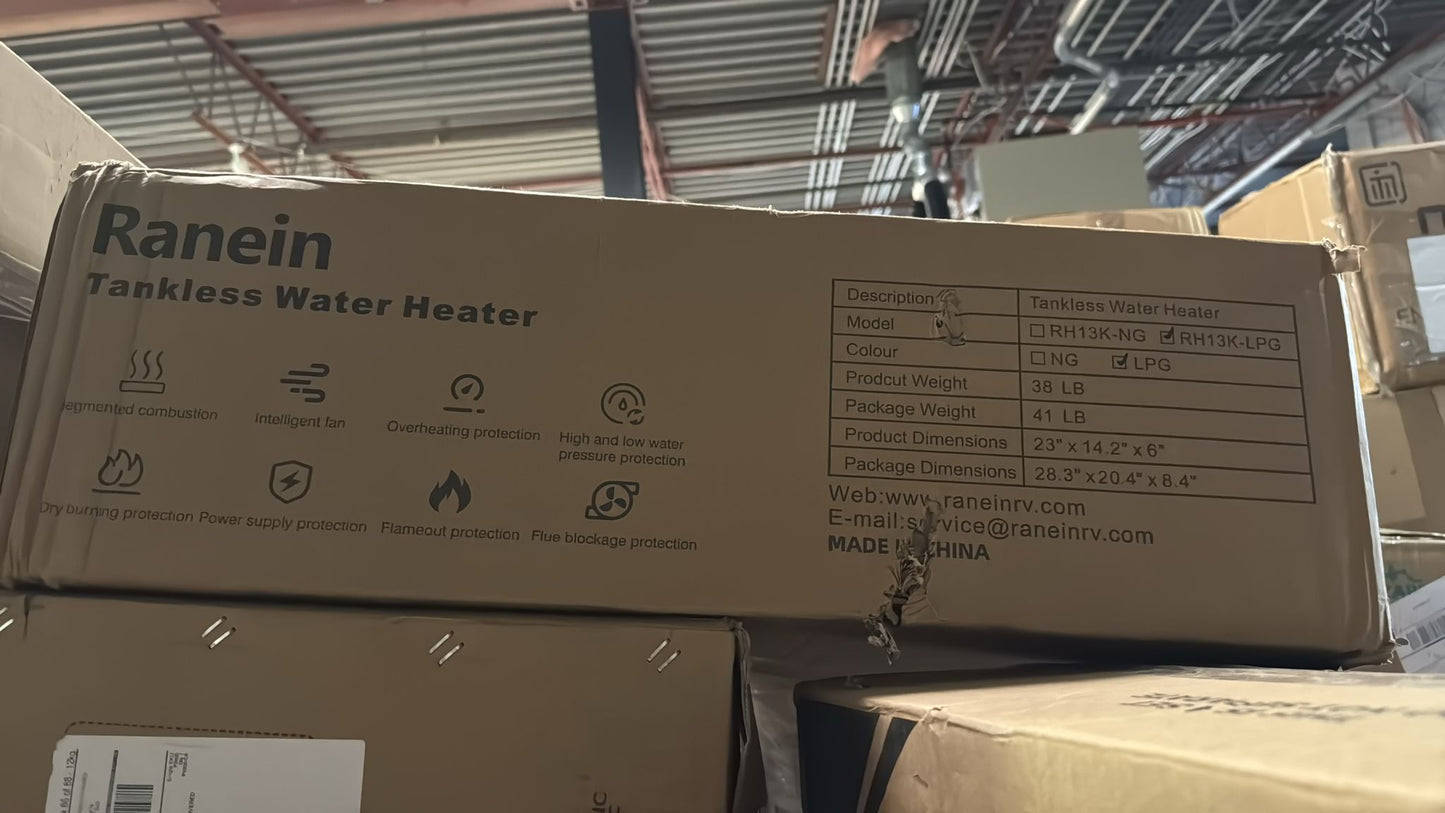 (New Open Box) Ranein Propane Gas Tankless Water Heater, Indoor Max 5.3 GPM, 130,000 BTU Instant Hot Water Heater
