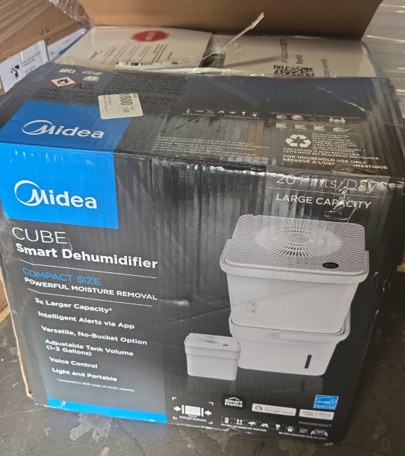 (New Open Box) Midea Cube Dehumidifier for Basement, Smart Control, ENERGY STAR 20 Pint
