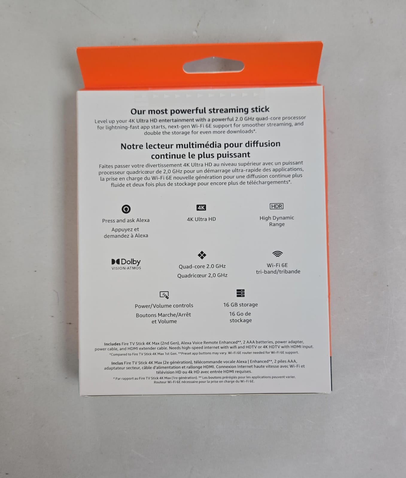 Amazon Fire TV Stick 4K Max (gen 2) streaming device, supports Wi-Fi 6E, free & live TV