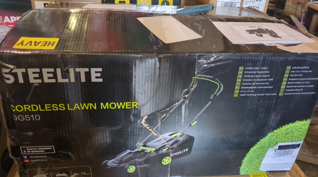 (Good) Steelite 17-Inch Cordless Lawn Mower, 2x21V Electric Lawn Mowers with Brushless Motor for Garden,2*4.0Ah Battery & Charger Included