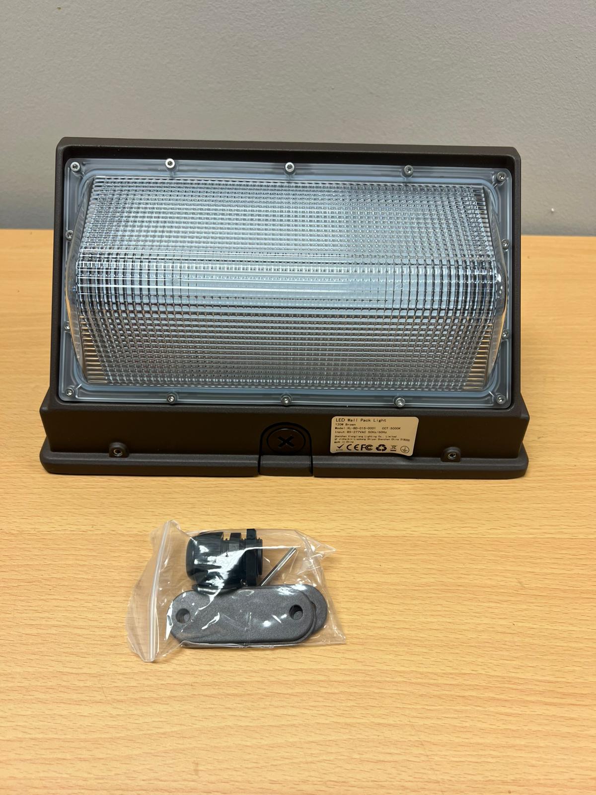 (New Open Box) ledmo LED 120W Wall Pack Light with Photocell, Dusk to Dawn Outdoor Commercial Security Light-4Pack