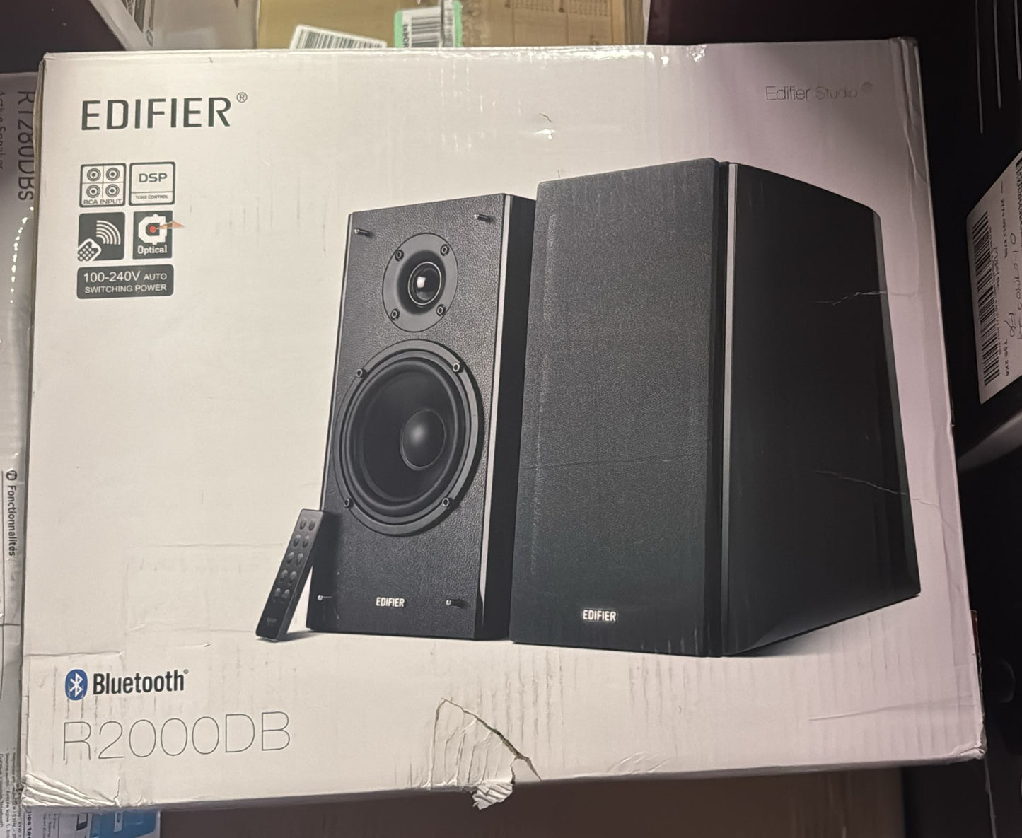 (New Open Box) Edifier R2000DB Active Bluetooth Bookshelf Speakers - RMS with 5″ Large Woofer