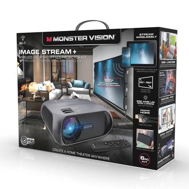 MONSTER VISION IMAGE STREAM 1080p with PORTABLE SCREEN PROJECTOR