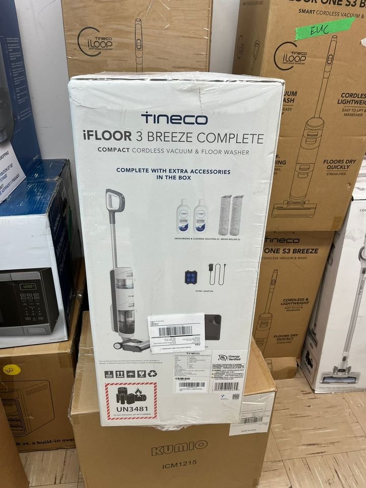 Tineco iFLOOR 3 Breeze Complete Wet Dry Vacuum Cordless Floor Cleaner and Mop One-Step Cleaning