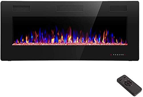 (New Open Box) R.W.FLAME 42 inch Recessed and Wall Mounted, The Thinnest Fireplace, Low Noise