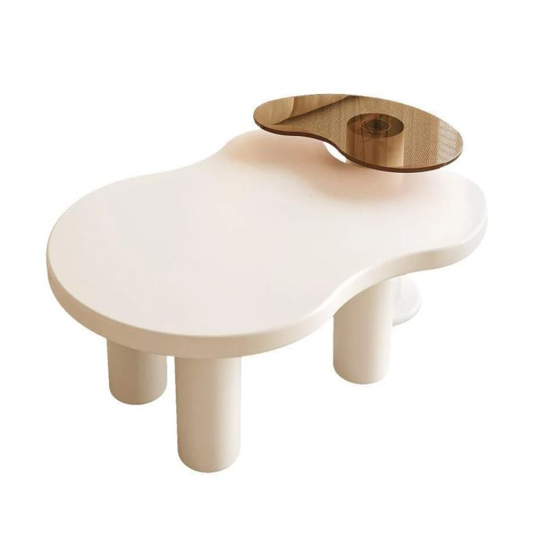 (New Open Box) Guyii Nesting Coffee Table Set of 2, Tempered Glass Side Table & Cloud Coffee Table (DS0039)