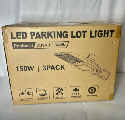 (Brand New) YXL LED Parking Lot Shoebox Lights with Dusk to Dawn Sensor 150w Arm, 3-Pack
