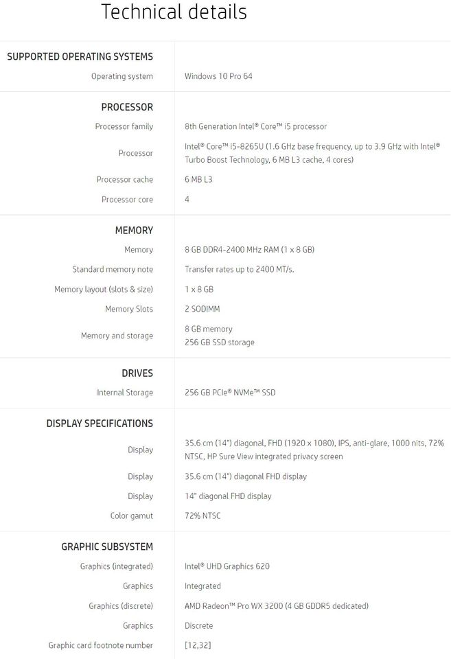 Refurbished (Excellent) HP ZBook 14u G6 14" FHD i5 16GB 512 SSD W11 Battery 100%