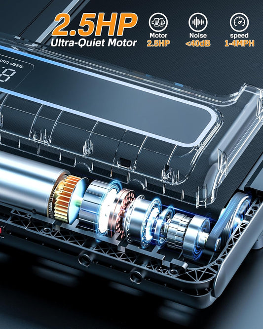 (New Open Box) Wellfit 10% Incline Under Desk Walking Pad, 2.5HP Low Noise Treadmill for Home Office Apartment, 3 in 1 Lightweight Running Machine for Small Space, Works with Apps & Mute Remote Control, No Installation