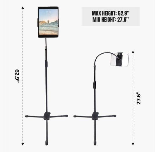 (Brand New) T-Zone Tablet Tripod Floor Stand | Adjustable • Stable • Hands-Free Viewing