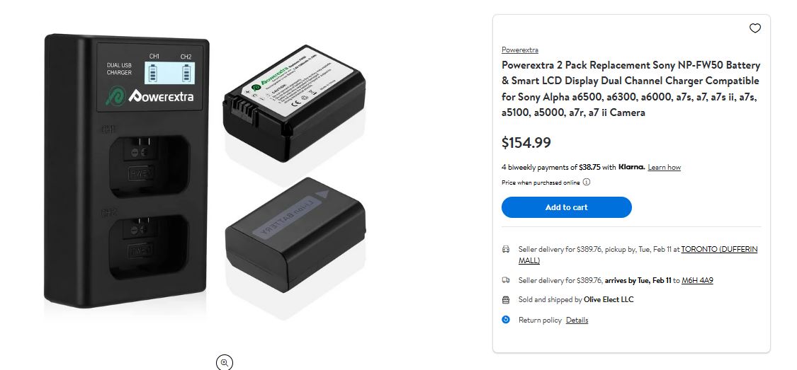 (Excellent) Powerextra 3 Pack Battery for Sony NP-FW50 Battery & Smart LCD Display Triple Channel Charger Compatible for Sony Alpha a6500, a6300, a6000, a7s, a7, a7s ii, a7s, a5100, a5000, a7r, a7 ii Camera