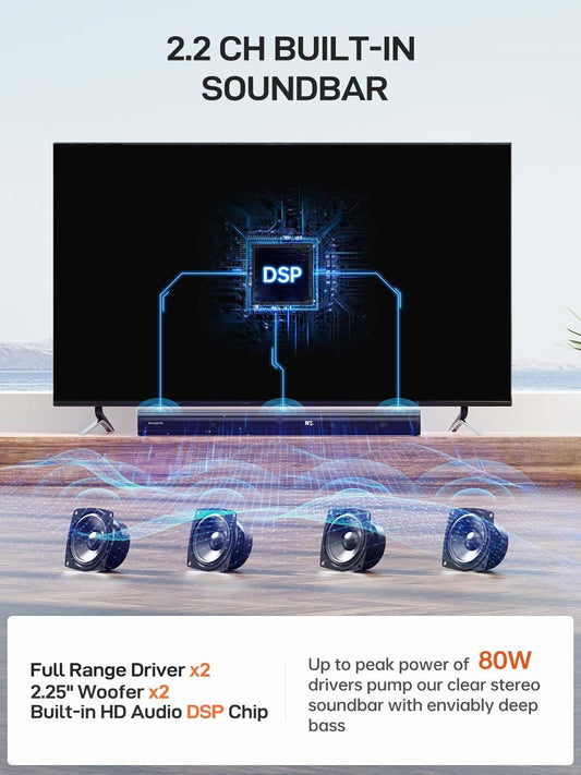 (New Open Box) Mevosto 2.2CH Soundbar 80W | Model D7H • 2-in-1 Separable