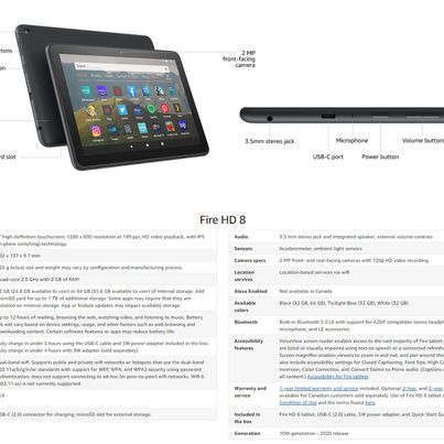 Used (excellent) Amazon Fire HD 8 (10th Gen/2020 version) 32gb Google Play Store installed