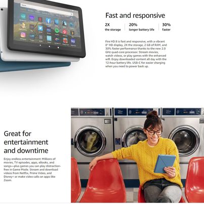 Used (excellent) Amazon Fire HD 8 (10th Gen/2020 version) 32gb Google Play Store installed