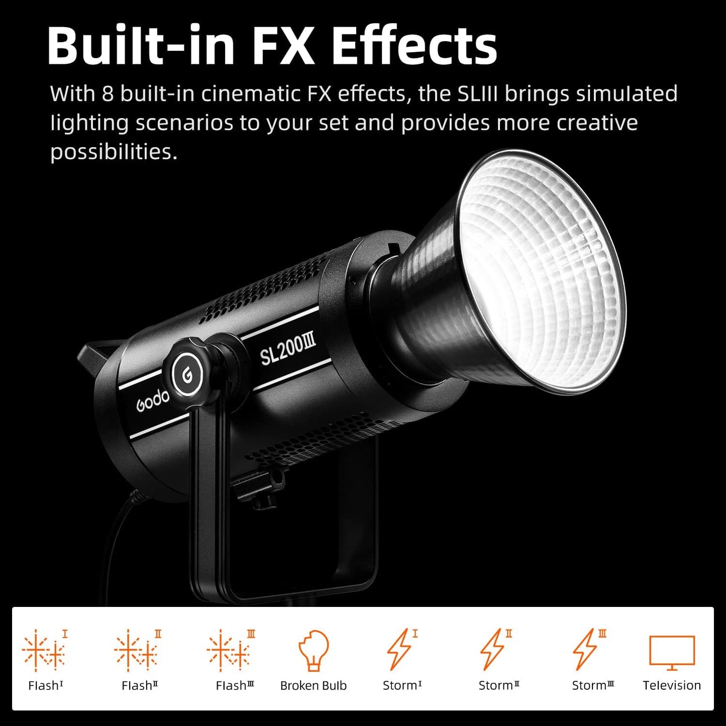 (New Open Box) Godox SL200III 215W(MAX.) LED Video Photography Lights, Bowens-Mount Studio Lights