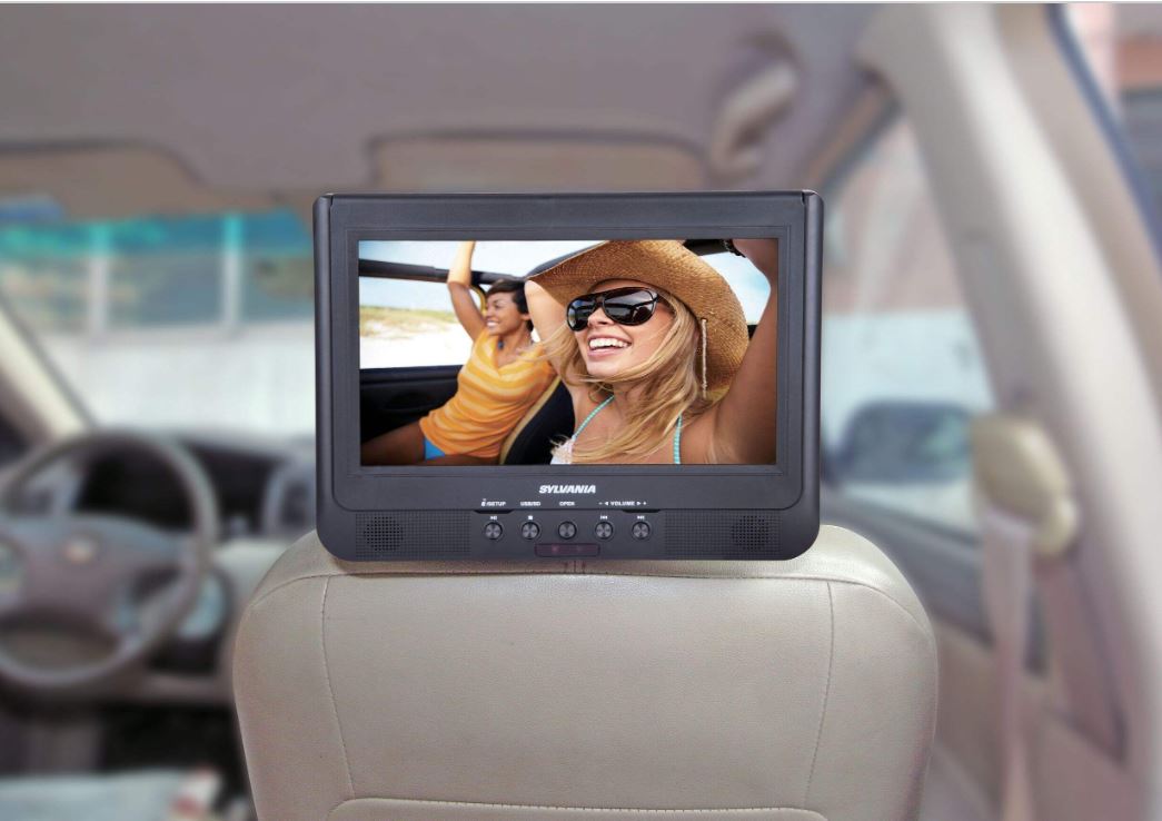 Sylvania Dual Portable DVD Player with 10-in Display, USB Card Slot to Play Digital Movies