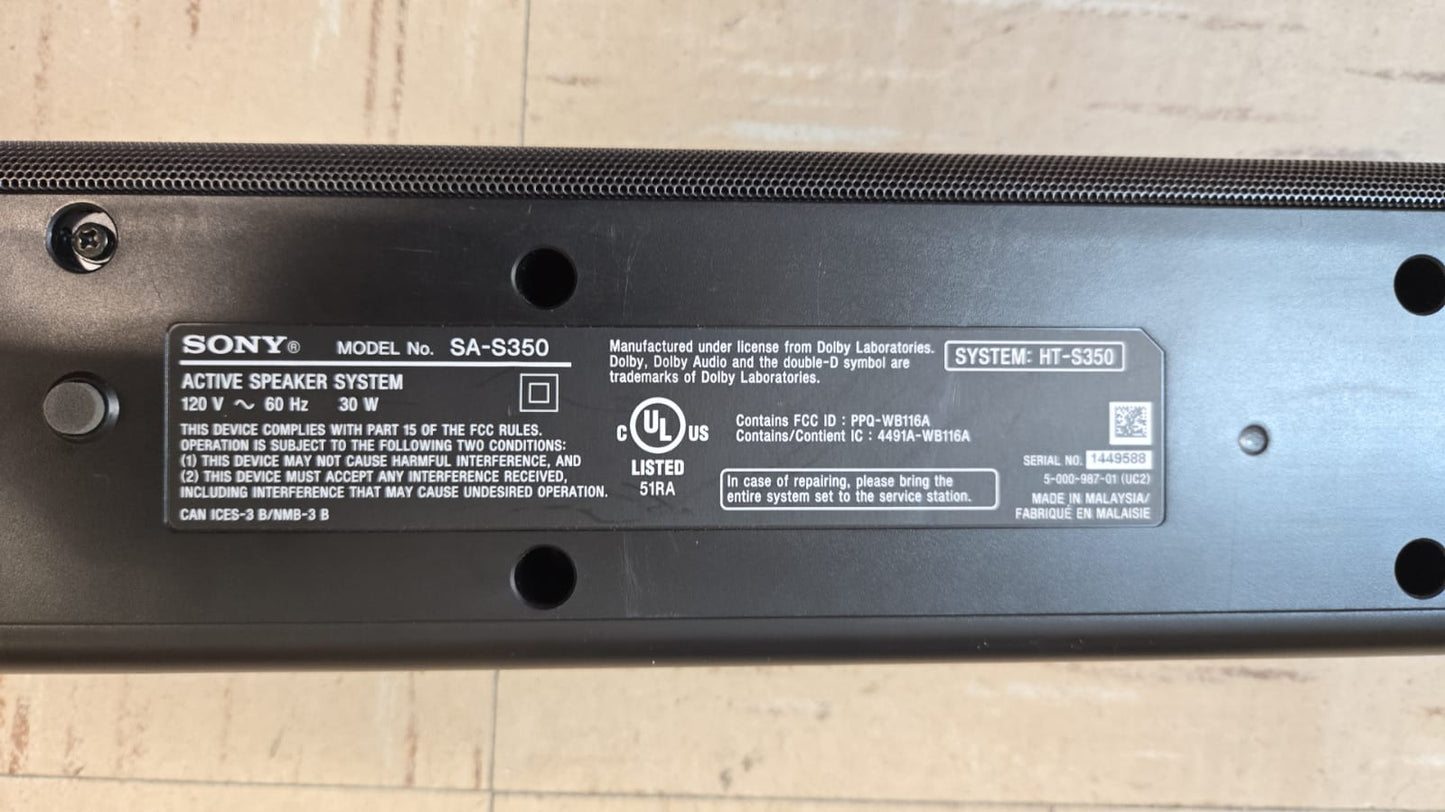 (Good) Sony SA-S350 Soundbar Speaker Bluetooth and HDMI Compatible Black