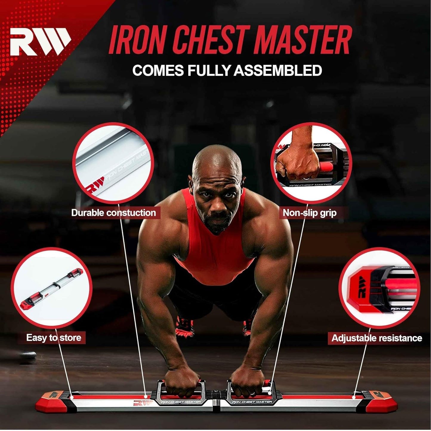 (Brand New) IRON CHEST MASTER Push Up Machine | Home Fitness Equipment for Chest Workouts