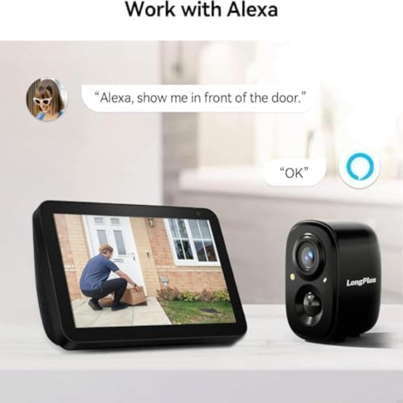 (New Open Box) Longplus Security Camera Outdoor Wireless, 2K Battery Powered Camera Surveillance