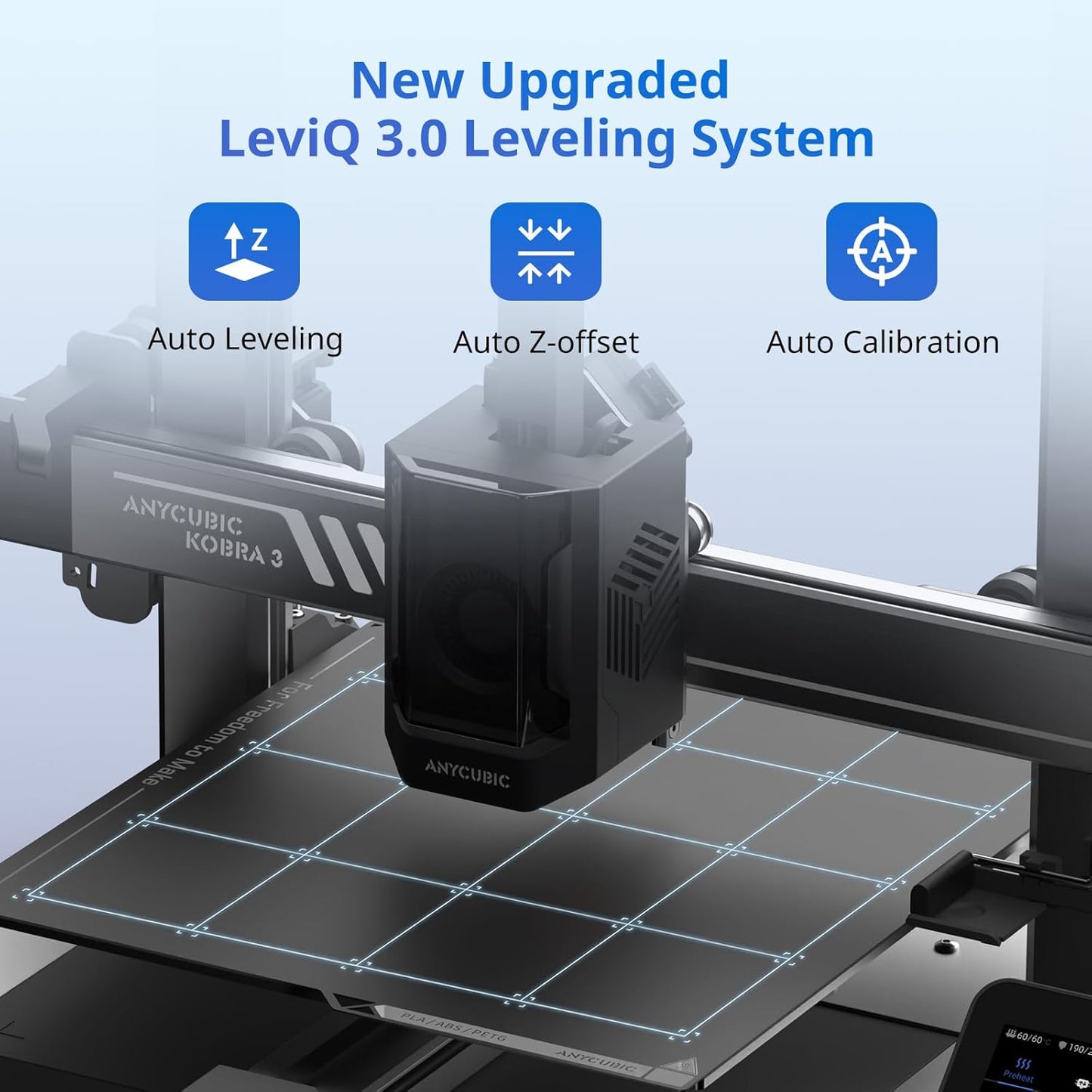 (New Open Box) Anycubic Kobra 3 3D Printer Only, Max 600mm/s Print Speed Full-auto Calibration Details Better
