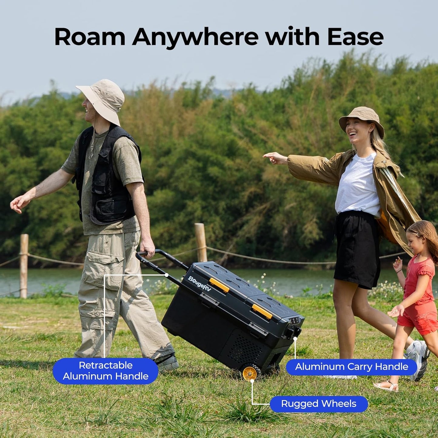 (Excellent) BougeRV 12 Volt Car Refrigerator, 43 Quart Portable Fridge Freezer with APP Control