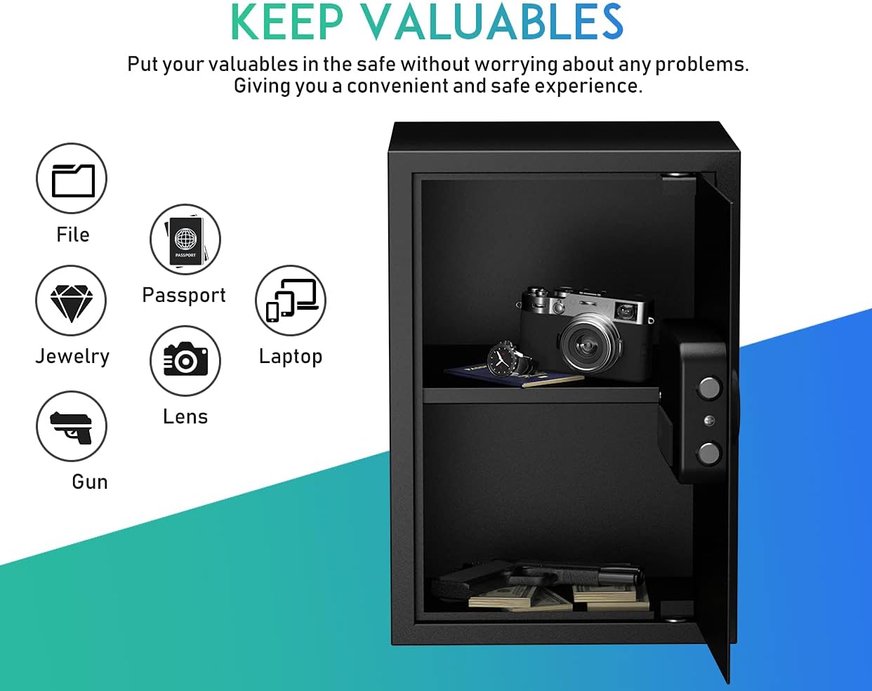 (New Open Box) RPNB Deluxe Safe and Lock Box,Digital Keypad Safe Box ,1.8 Cubic Feet (RP50ESA)