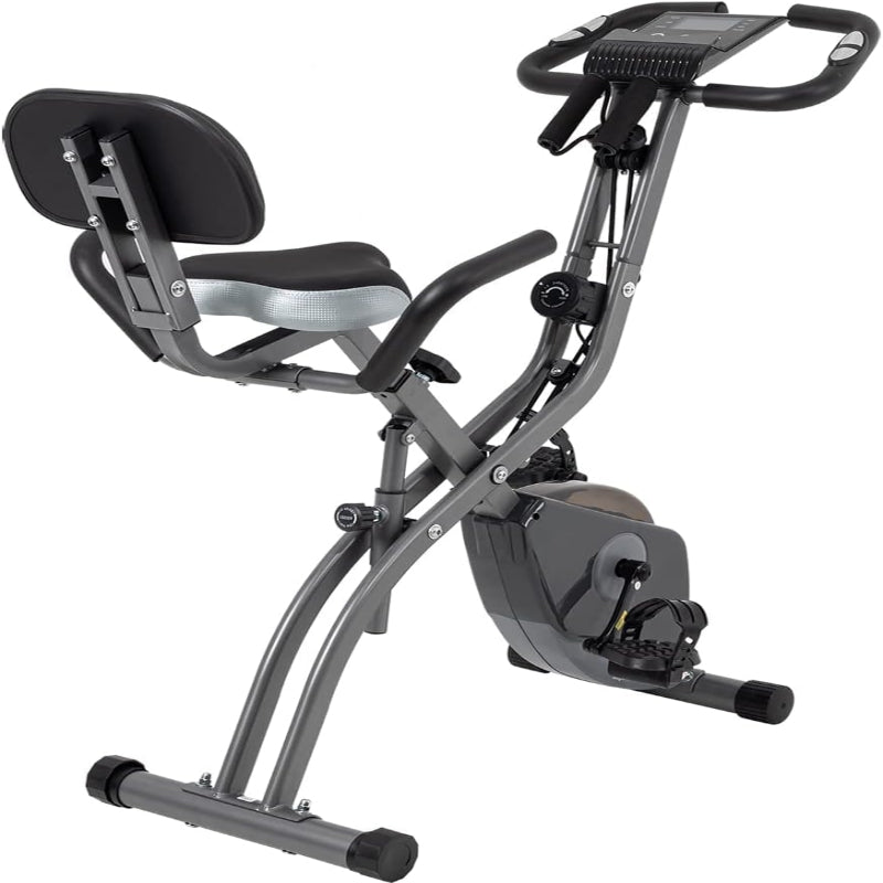 (Excellent) Exercise Bike 10 Levels of Adjustable Magnetic Resistance, Foldable and Quiet