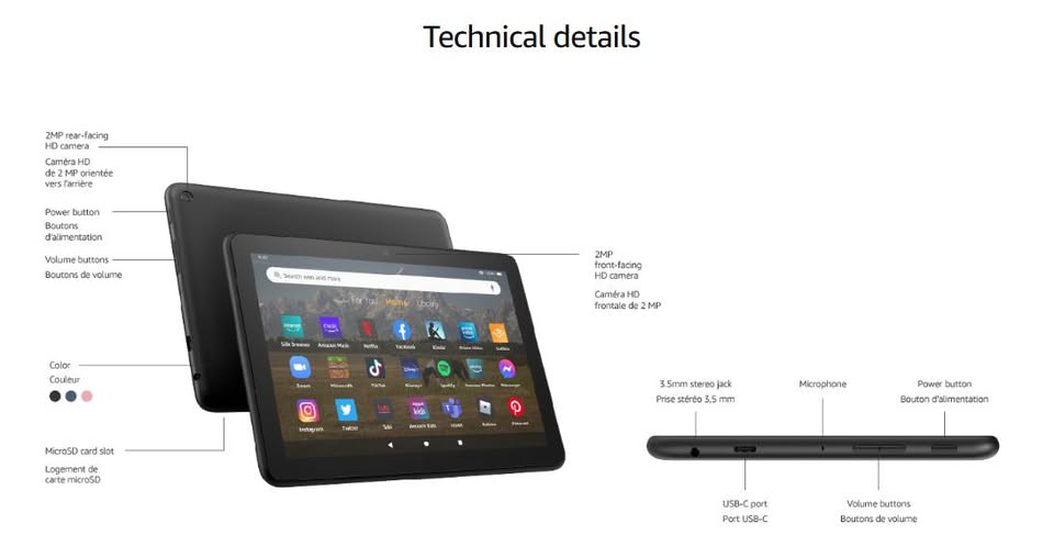 Amazon Fire HD 8 12th Gen tablet, 8” Display 32 GB with Kids Case & google play store