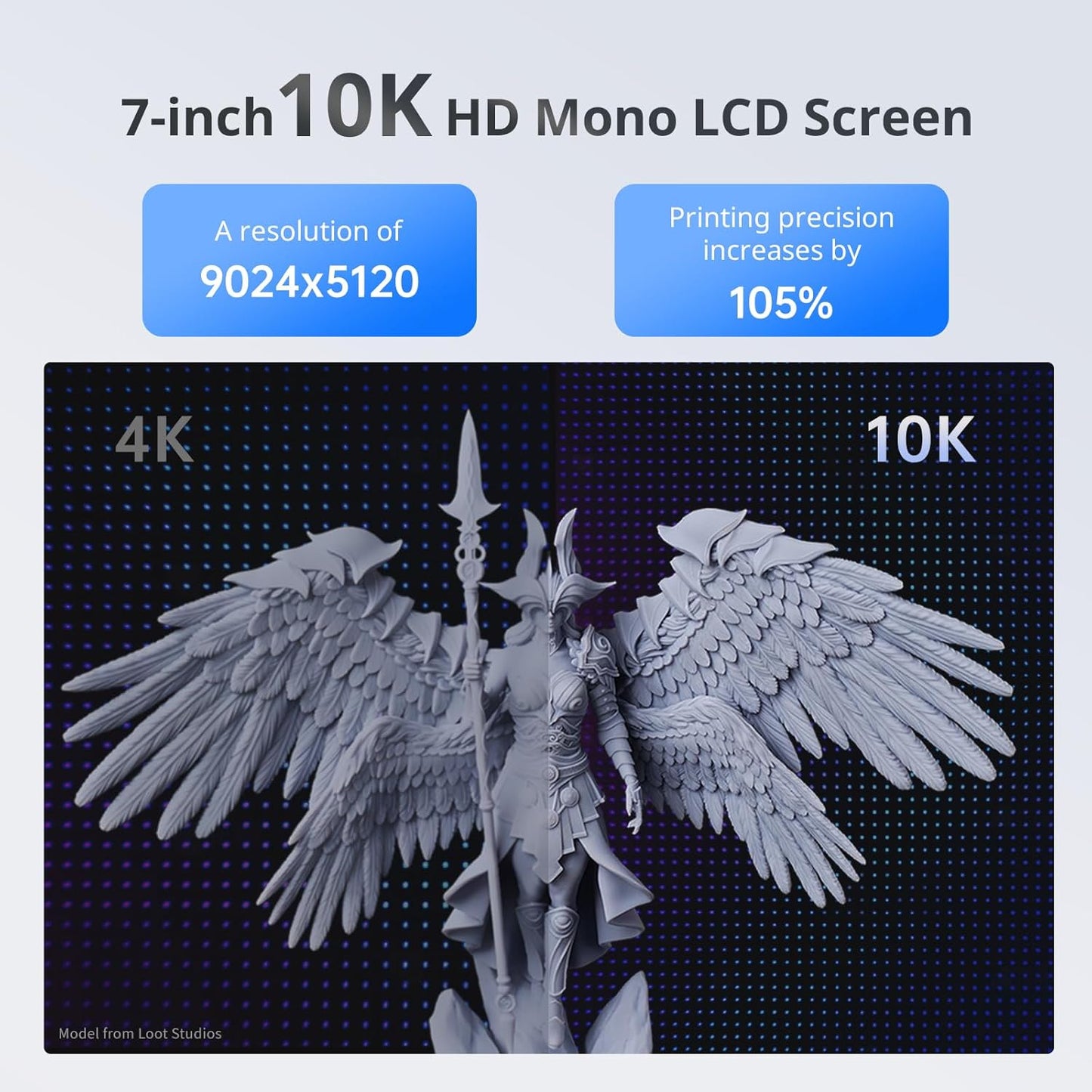 (New Open Box) ANYCUBIC Photon Mono 4 Resin 3D Printer, 7'' 10K Mono LCD Screen
