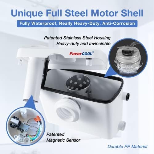 (Excellent) FAVORCOOL 600W Toilet Upflush Pump,Macerator Sewage Pump for Basement Bathroom