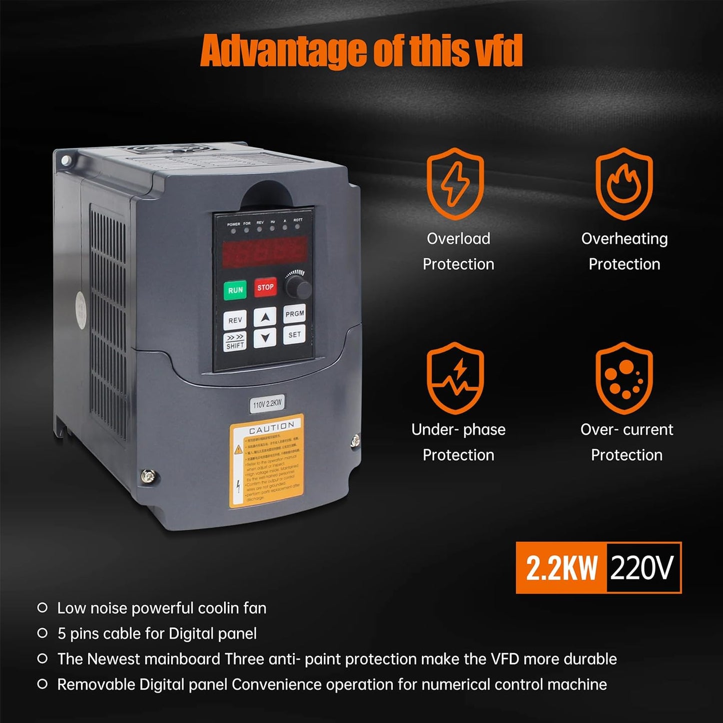 (Excellent) RATTMMOTOR CNC VFD Spindle Motor Kits 2.2KW 220V Water Cooled Spindle Motor Φ80mm ER20 400Hz 24000RPM+VFD Drive Inverter+80mm Motor Mount Clamp+14pcs ER20 Collet+80W Water Pump for CNC Router