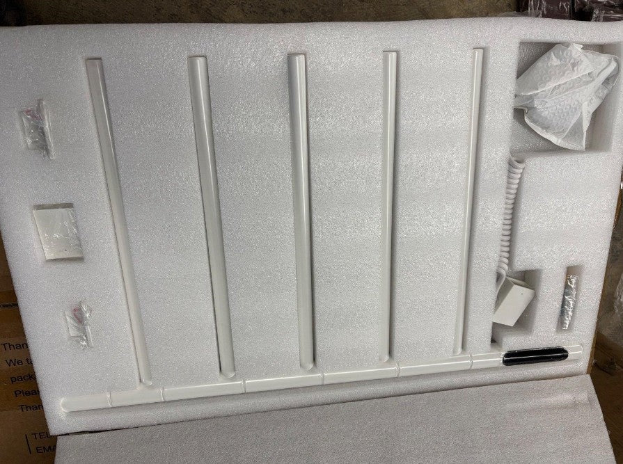 (New Open Box) Electric Heated Towel Warmer | Rotating Wall-Mounted Rack • 85-90W • White • Plug-In