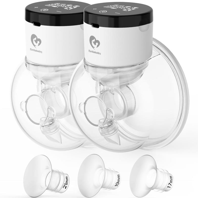 (Excellent) Bellababy Wearable Breast Pumps Hands Free, Low Noise Pain Free, Touch Screen, 4 Modes 9 Levels of Suction, Wireless Double Electric Breast Pumps Portable.