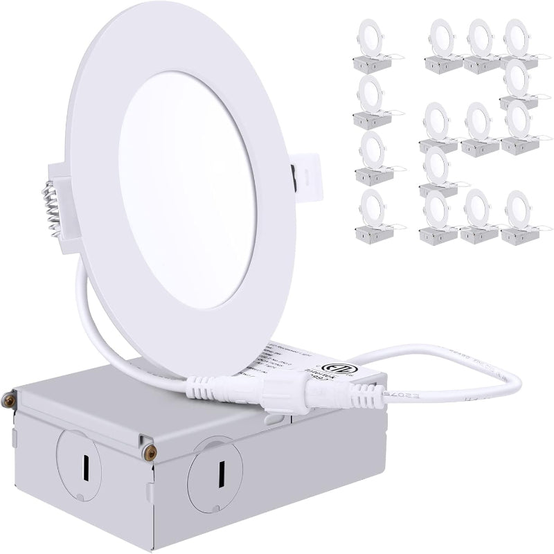 (New Open Box) Slim Recessed LED Light 16 Pack 4" 750LM 9 watt 4000K