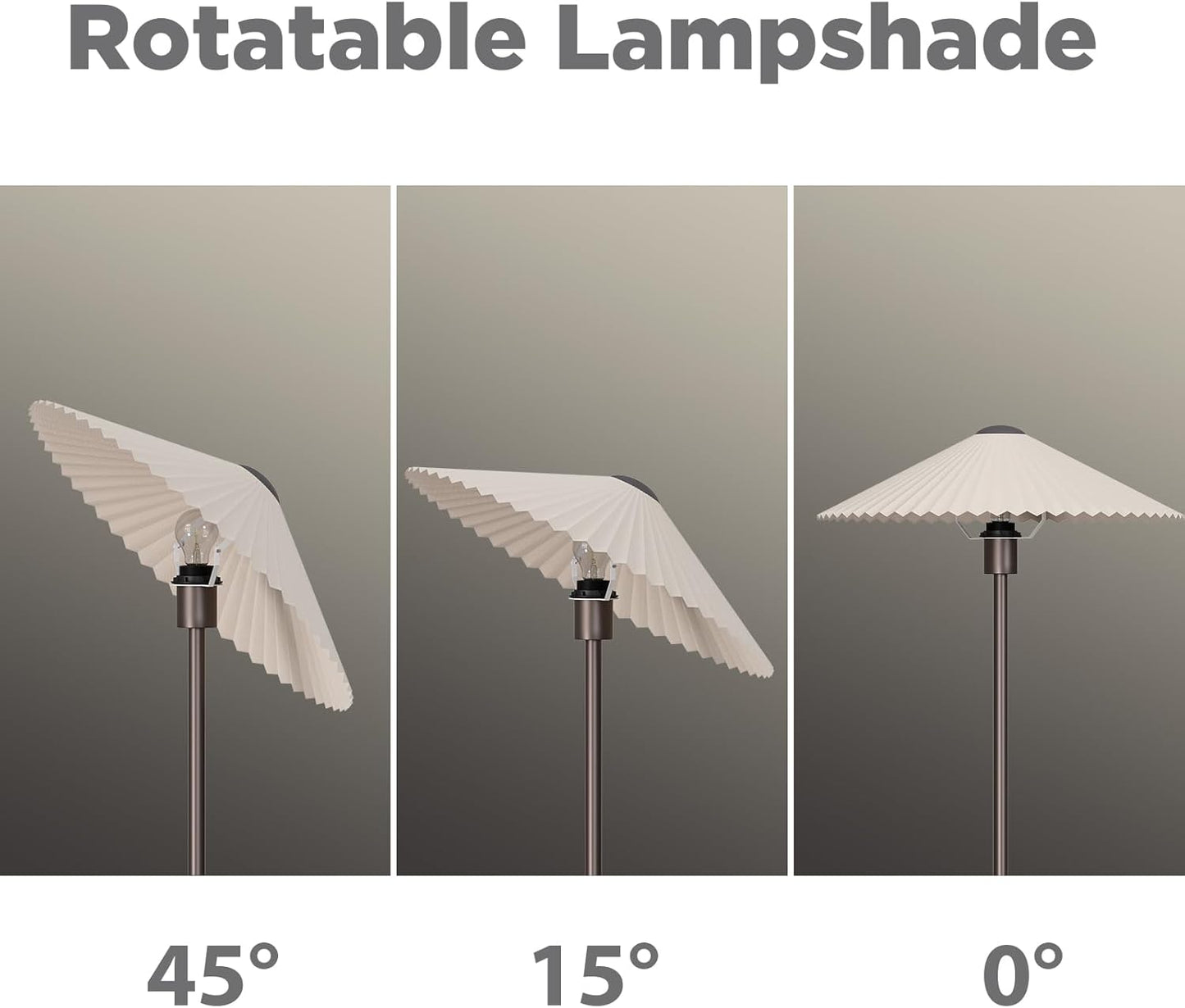 (New Open Box) KUNJOULAM Floor Lamp,Brown Pole Floor Lamps for Living Room, Simple Design Tall Lamp