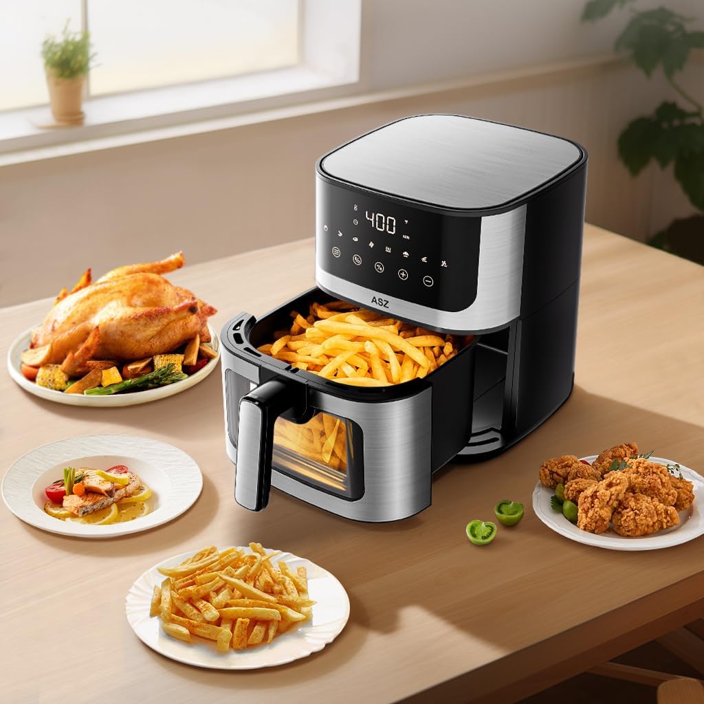 (New Open Box) ASZ Compact 5 qt Air Fryer with Window - Portable Digital 5qt Small Airfryer
