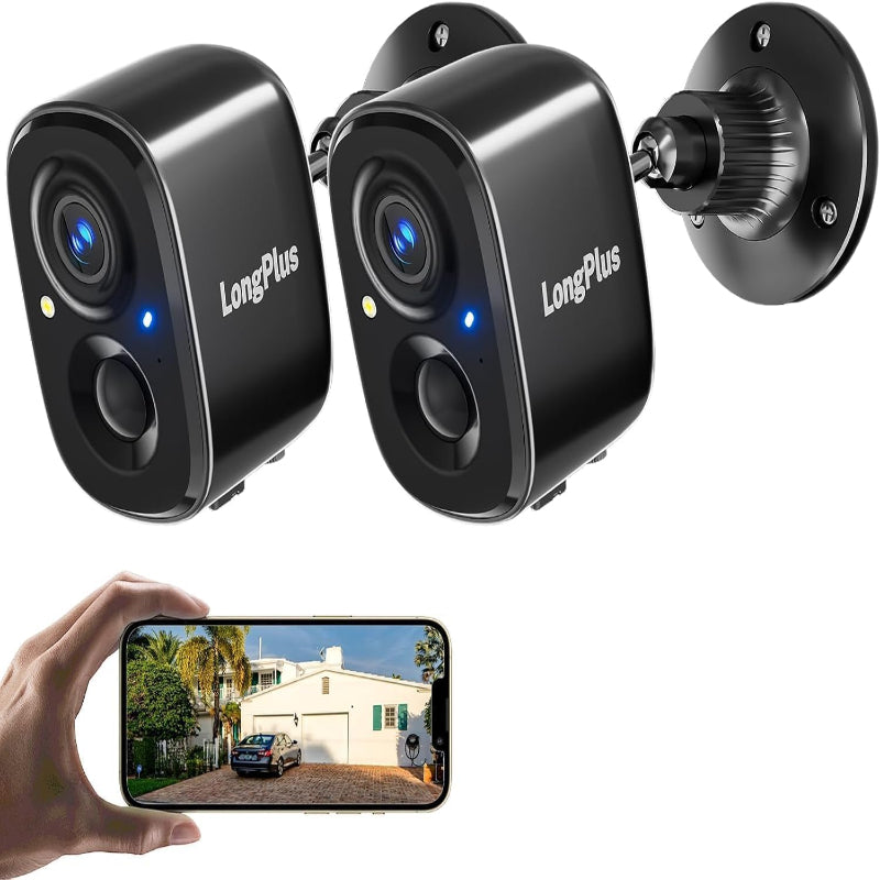 (New Open Box) Longplus Security Camera Outdoor Wireless, 2K Battery Powered Camera Surveillance