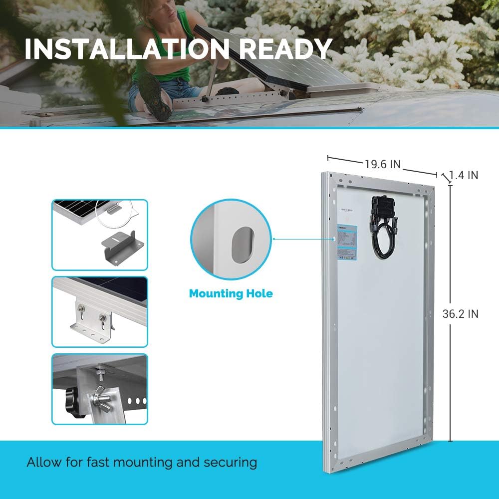 (New Open Box) Renogy 80 Watt 12 Volt Monocrystalline Solar Panel