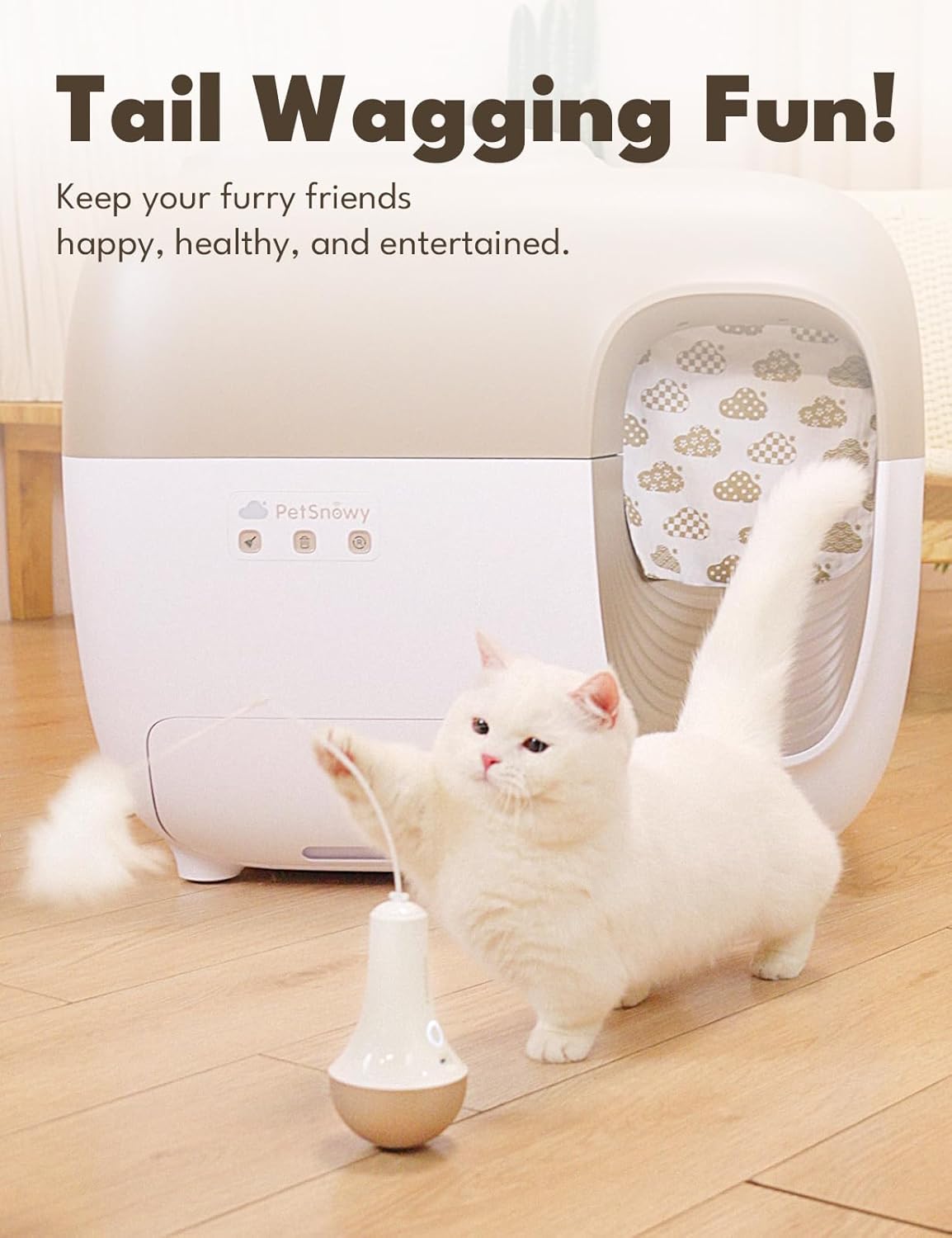 (Excellent) Pet Snowy Roly Poly Cat Toy
