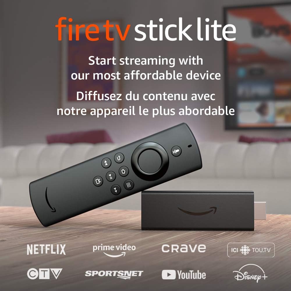 Amazon Fire TV Stick LITE with Alexa Voice Remote Lite (no TV controls), HD streaming device