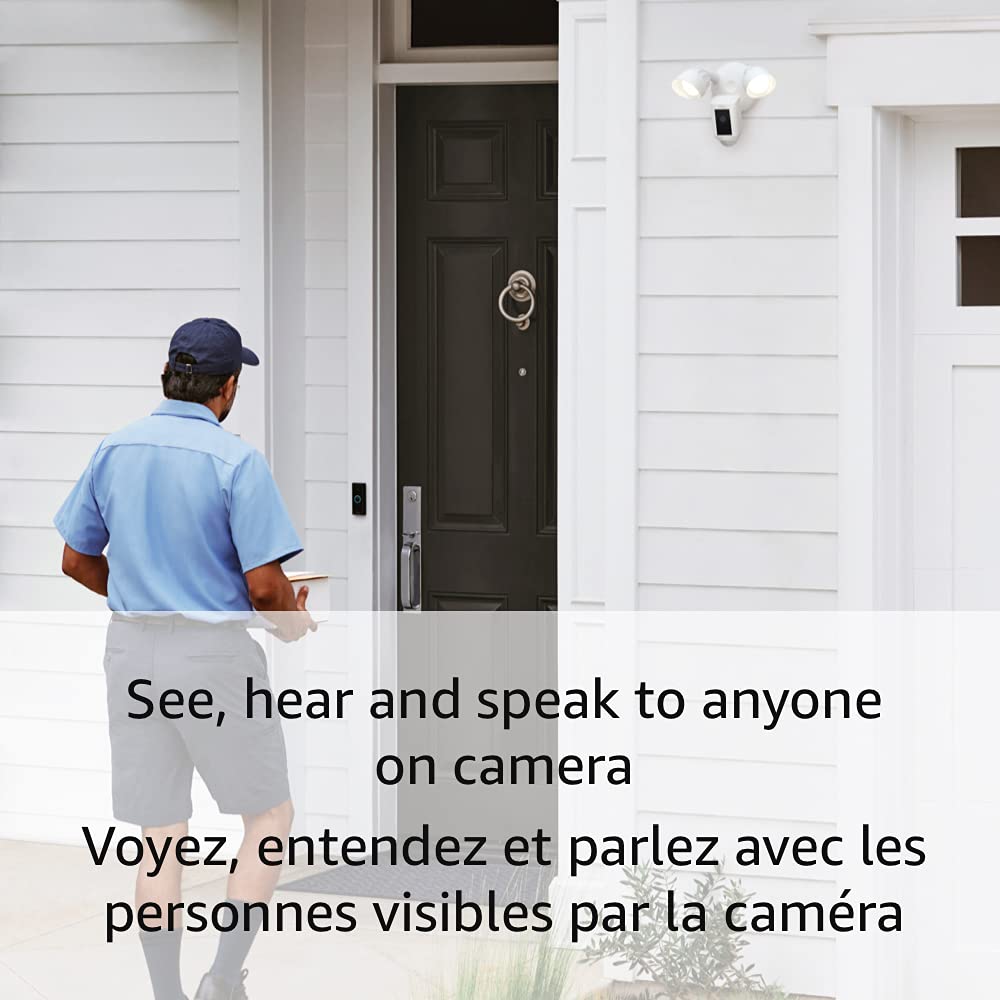 (Brand New Sealed) Ring Floodlight Cam Wired Plus with motion-activated 1080p HD video, Black