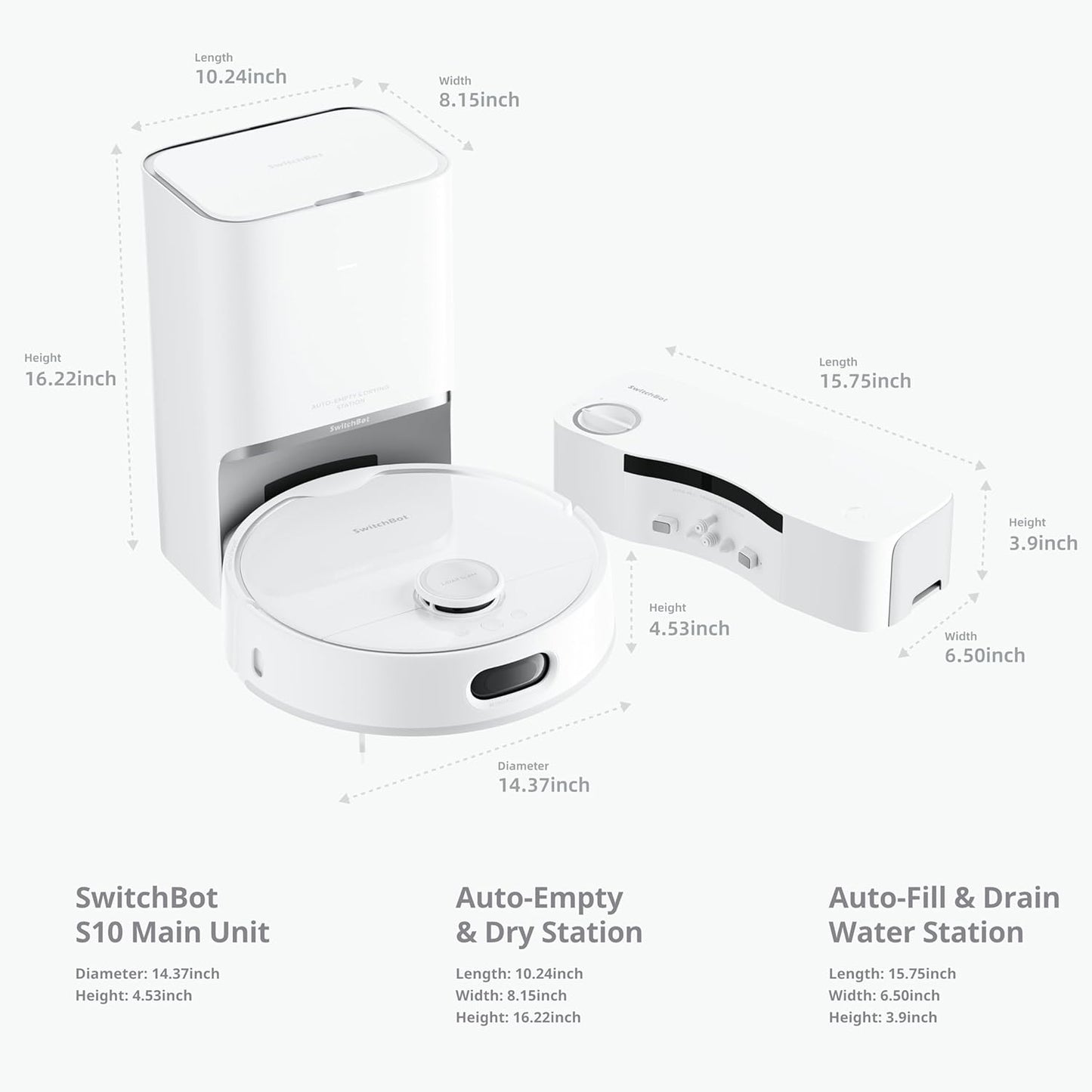 (Brand New Sealed)SwitchBot S10 Robot Vacuum and Mop with Dual Stations, Self Draining and Self Refilling, Auto Mop