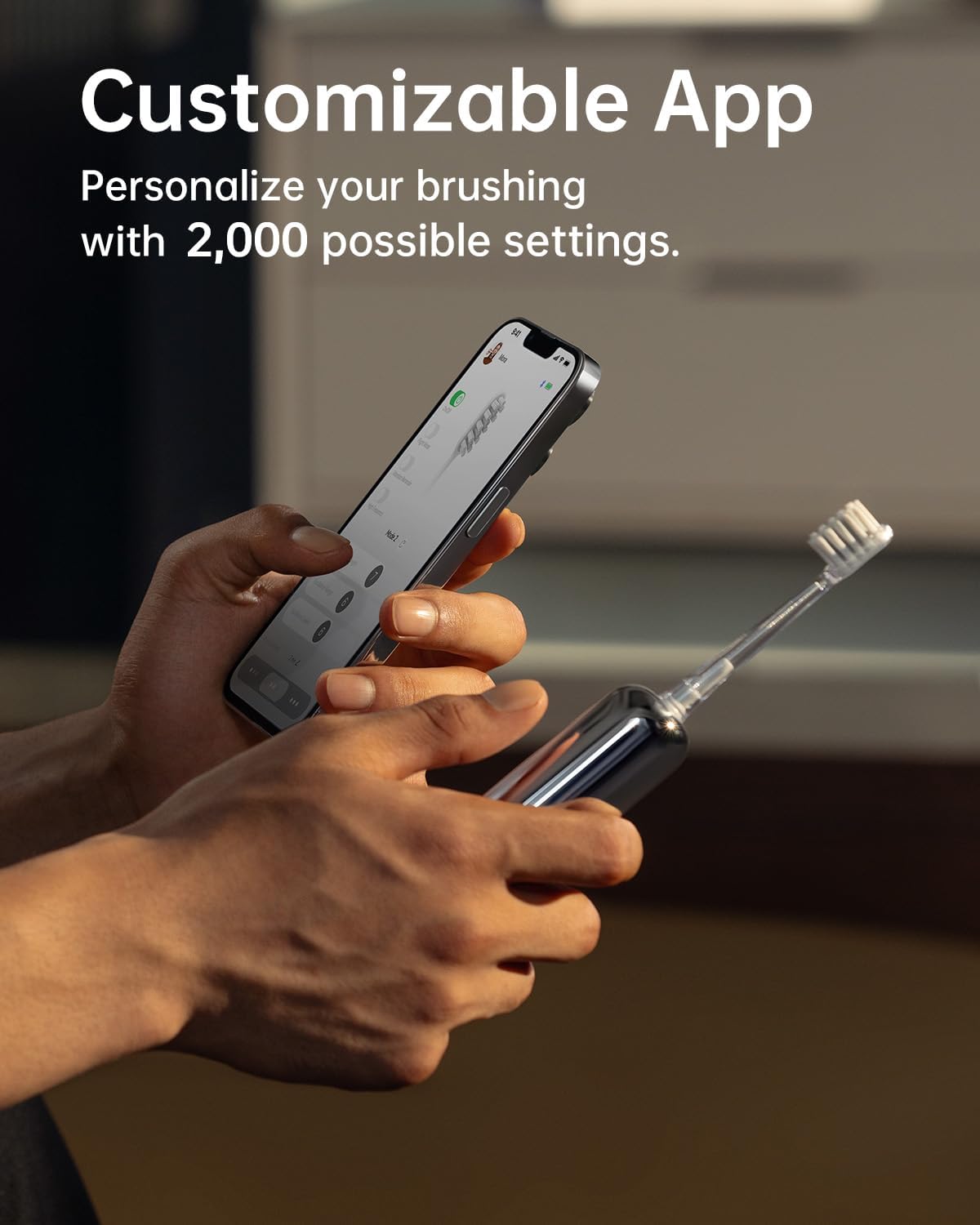 (New Open Box) Laifen Wave Electric Toothbrush, with 3 brush heads (Stainless Steel)