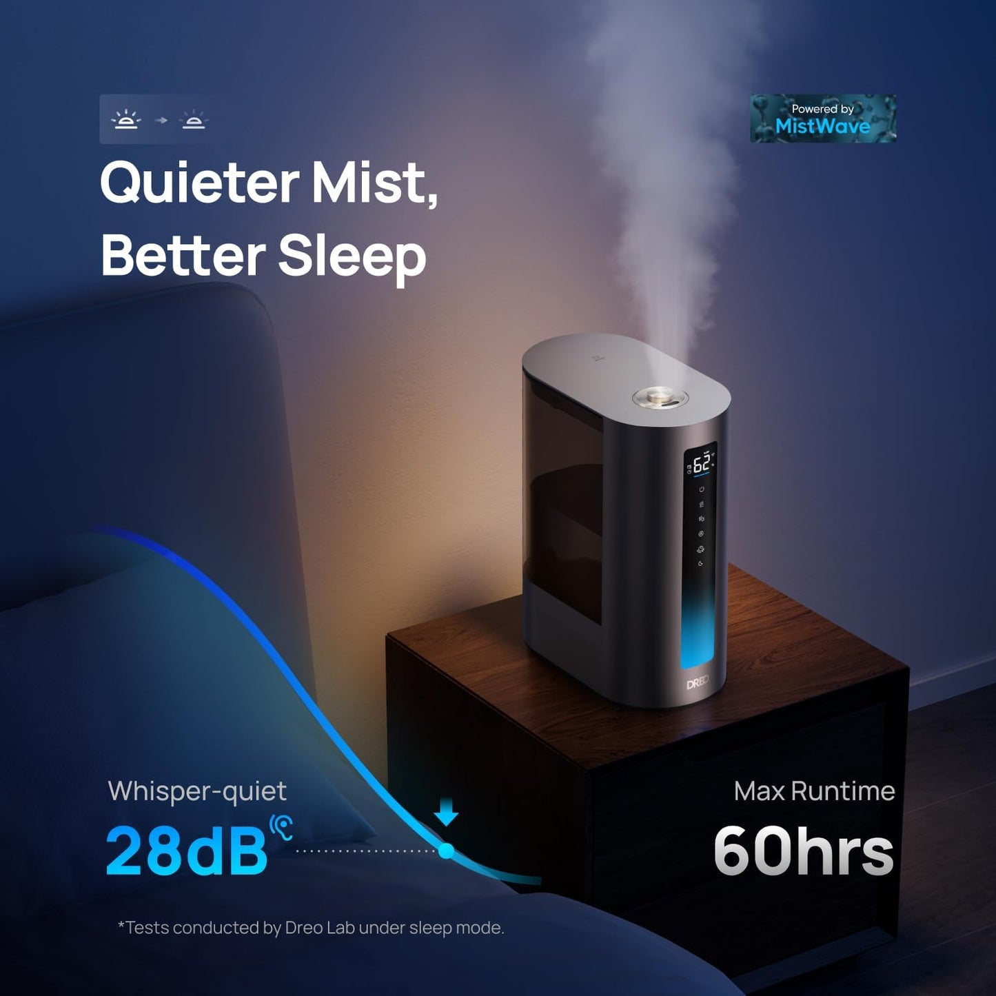 (New Open Box) DREO HM713S Smart Humidifier with Warm & Cool Mist