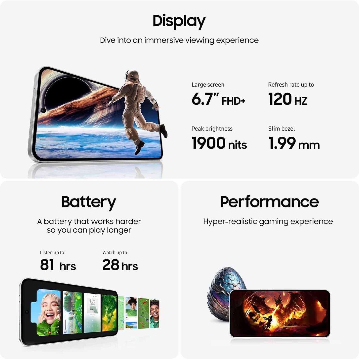 (New) Samsung Galaxy S24 FE - 128GB - Graphite (free case) -with device protection plan