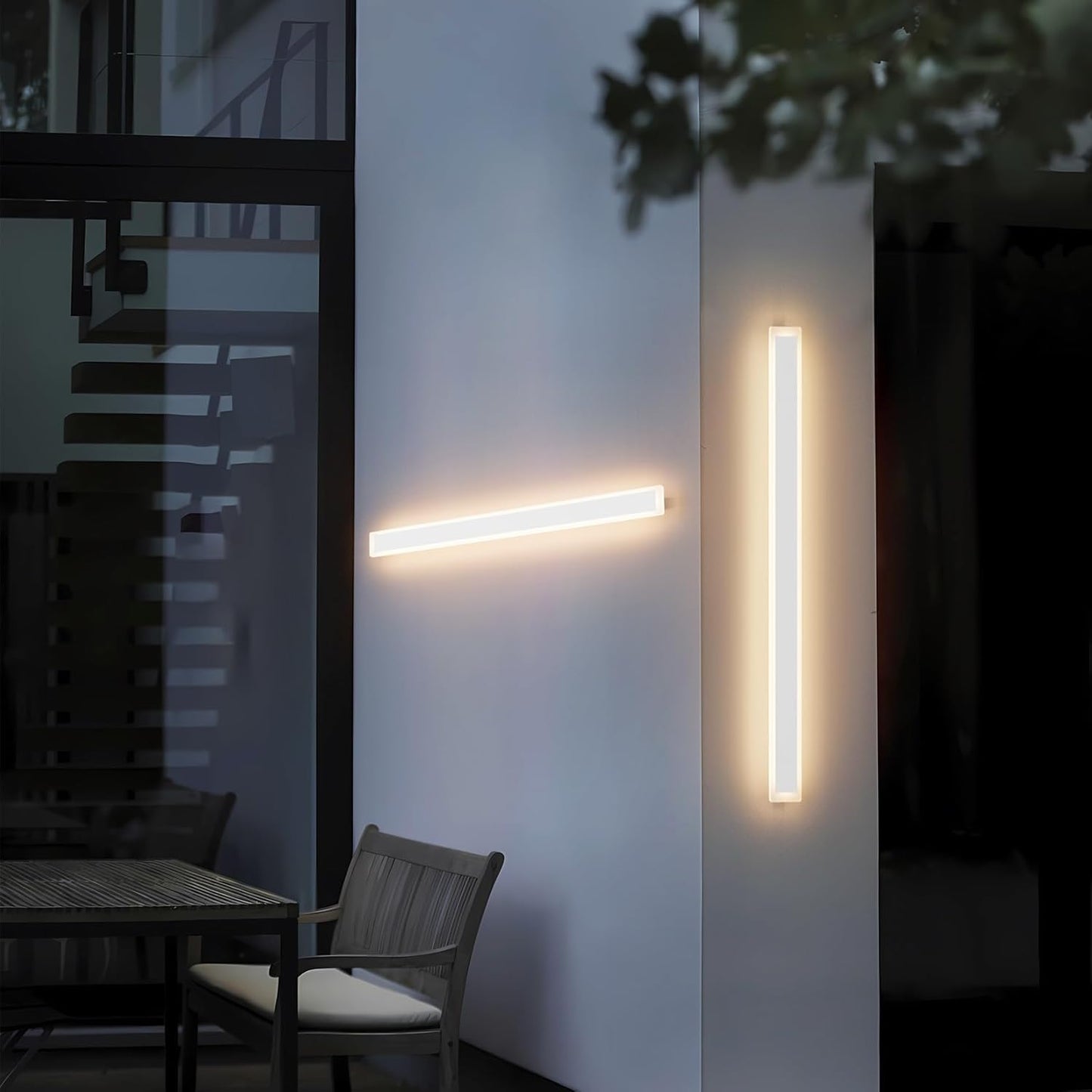 (New Open Box) Coinmit 2Pack 39.4In Long Outdoor LED Wall Light,Modern Outdoor Wall Sconces IP65 Waterproof