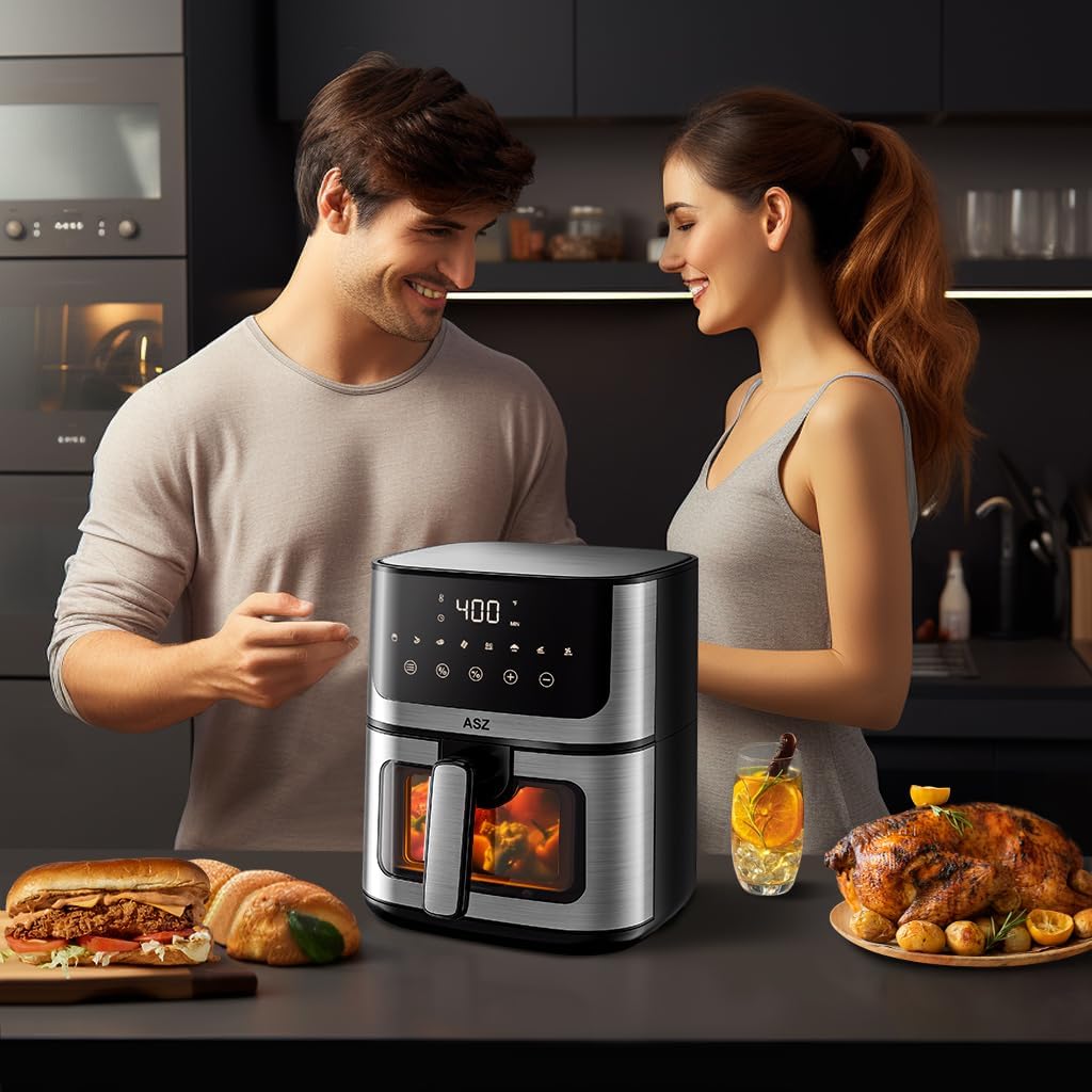 (New Open Box) ASZ Compact 5 qt Air Fryer with Window - Portable Digital 5qt Small Airfryer