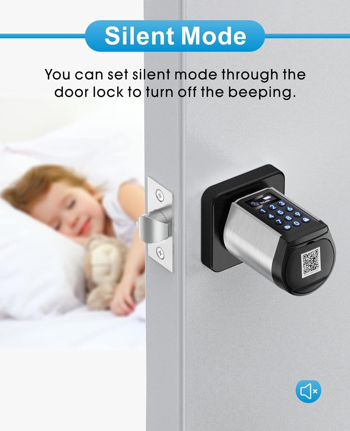 Welock WiFi Smart Lock with Keypad PCB32  Safer Keyless Entry Smart Door Lock, Smart Bluetooth Door Knob with Keypad APP Control IC Card Mechanical Key Easy to Install for Apartments Homes Bedroom Garage and Offices (Black)