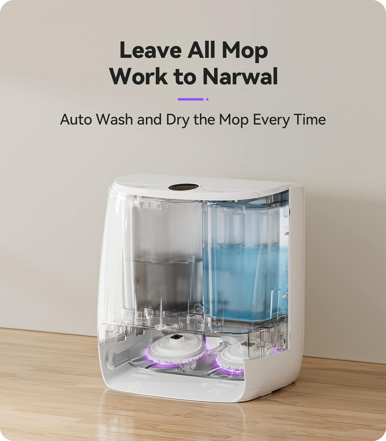 Narwal T10 Robot Mop, 4-in-1 Robot Mop and Vacuum with Self Cleaning Station, Self Washing and Drying Mop Robot with LiDAR Navigation, Smart Mapping, 2 Suction Mode for Hard Floor and Pet Hair, White