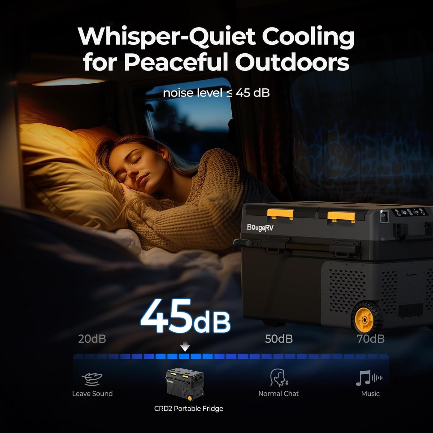 (Excellent) BougeRV 12 Volt Car Refrigerator, 43 Quart Portable Fridge Freezer with APP Control